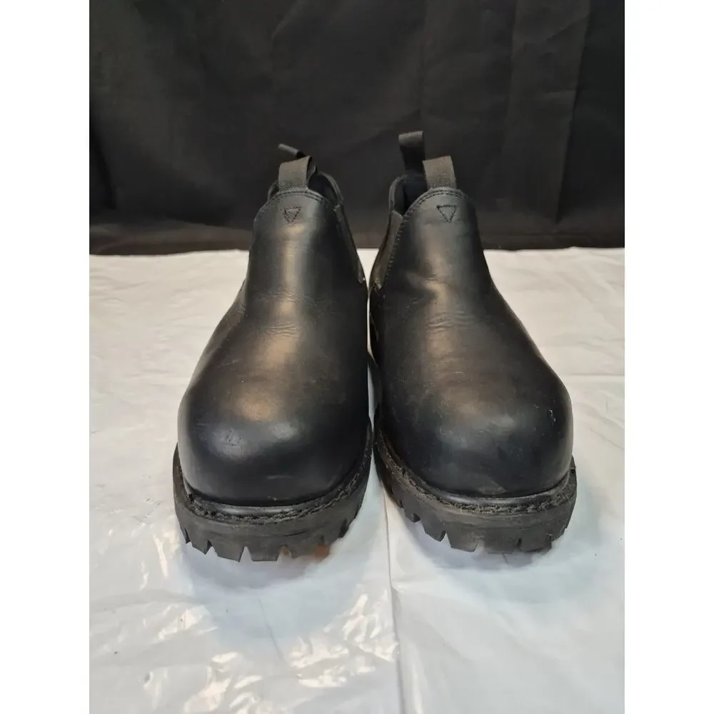 Lehio Romeo Work Boots Slup On Men Size 10 EW Black Steel Toe Leather Work Boot